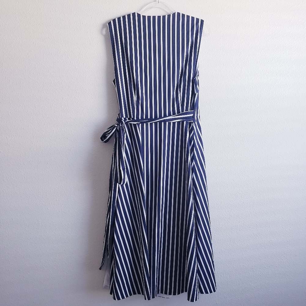 Draper James Miranda Navy Stripe Wrap Mini Dress - Picture 6 of 9